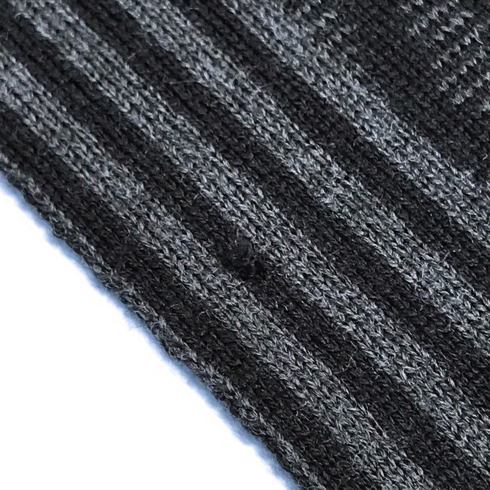 LOUIS VUITTON 401910 Chevron Stripe All-Over Logo Scarf Wool Men's Black/Gray