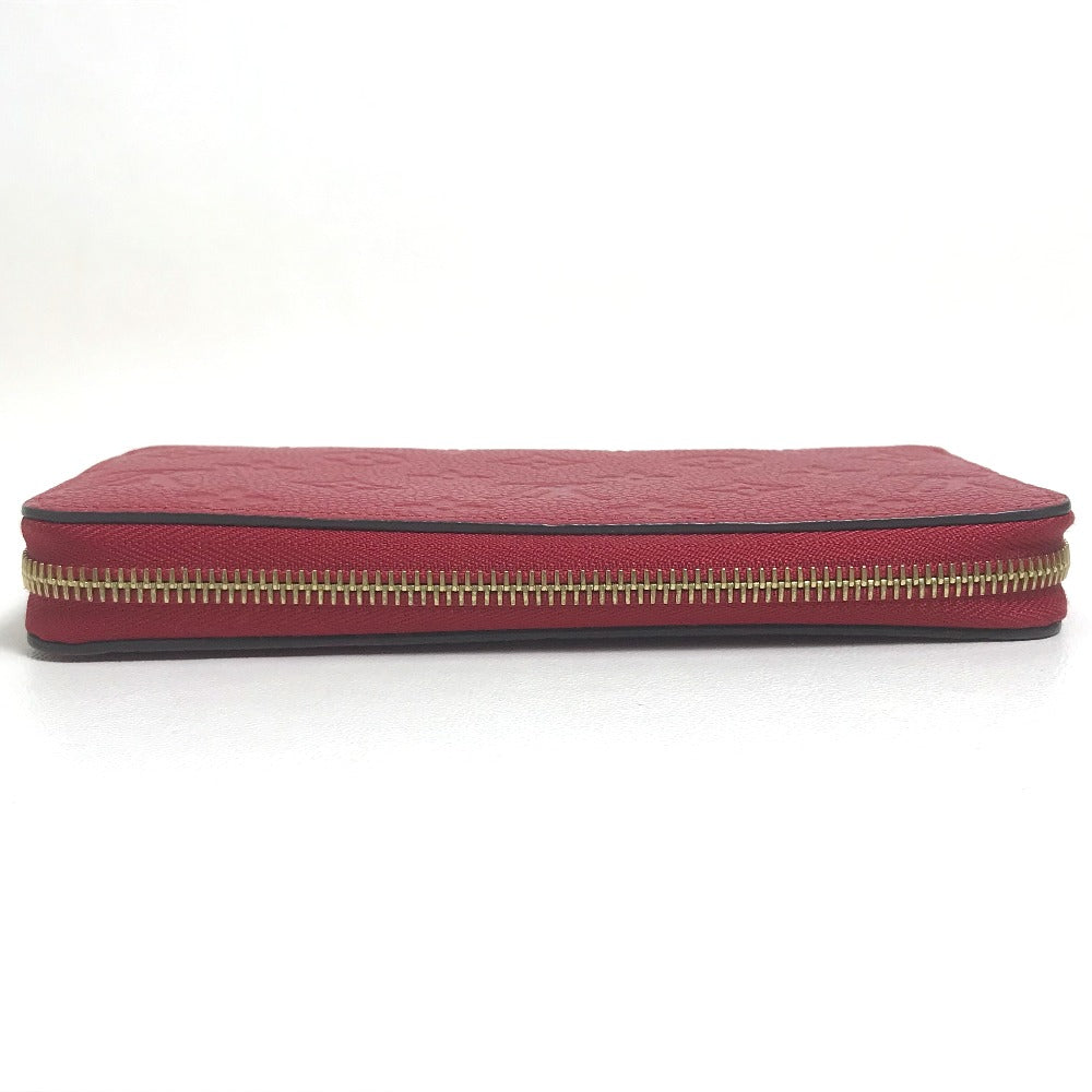 LOUIS VUITTON M68571 Monogram Empreinte Zippy Wallet, Monogram Empreinte Leather, Women's, Cherry Berry Red