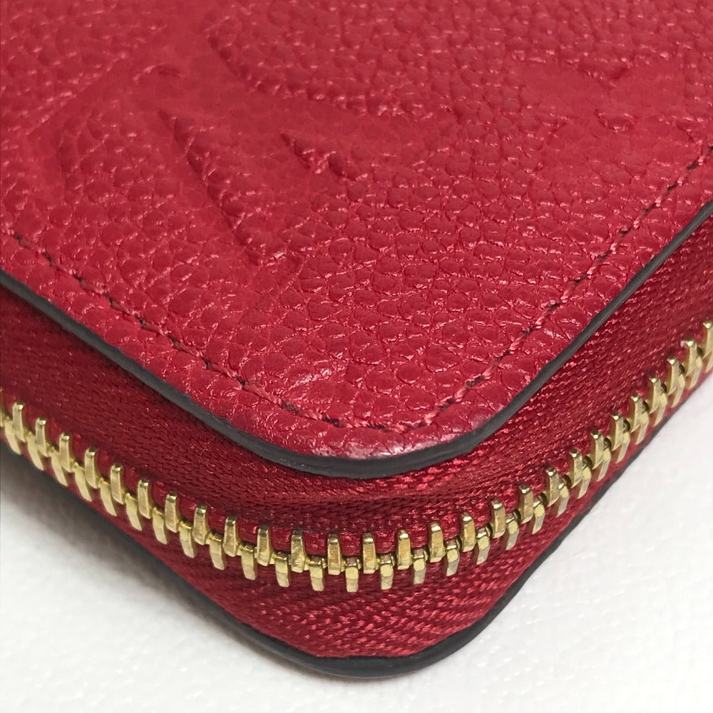 LOUIS VUITTON M68571 Monogram Empreinte Zippy Wallet, Monogram Empreinte Leather, Women's, Cherry Berry Red