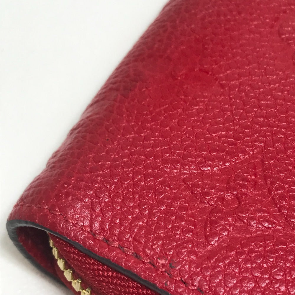 LOUIS VUITTON M68571 Monogram Empreinte Zippy Wallet, Monogram Empreinte Leather, Women's, Cherry Berry Red