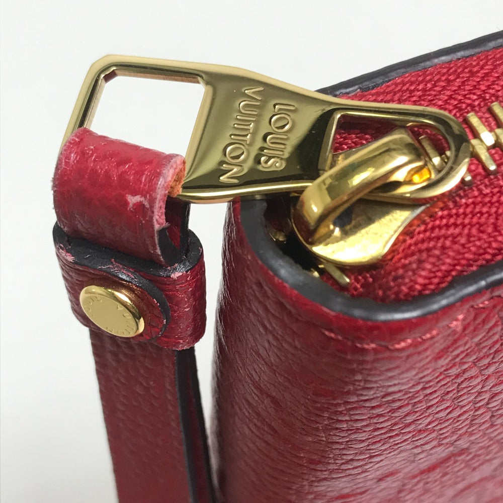 LOUIS VUITTON M68571 Monogram Empreinte Zippy Wallet, Monogram Empreinte Leather, Women's, Cherry Berry Red
