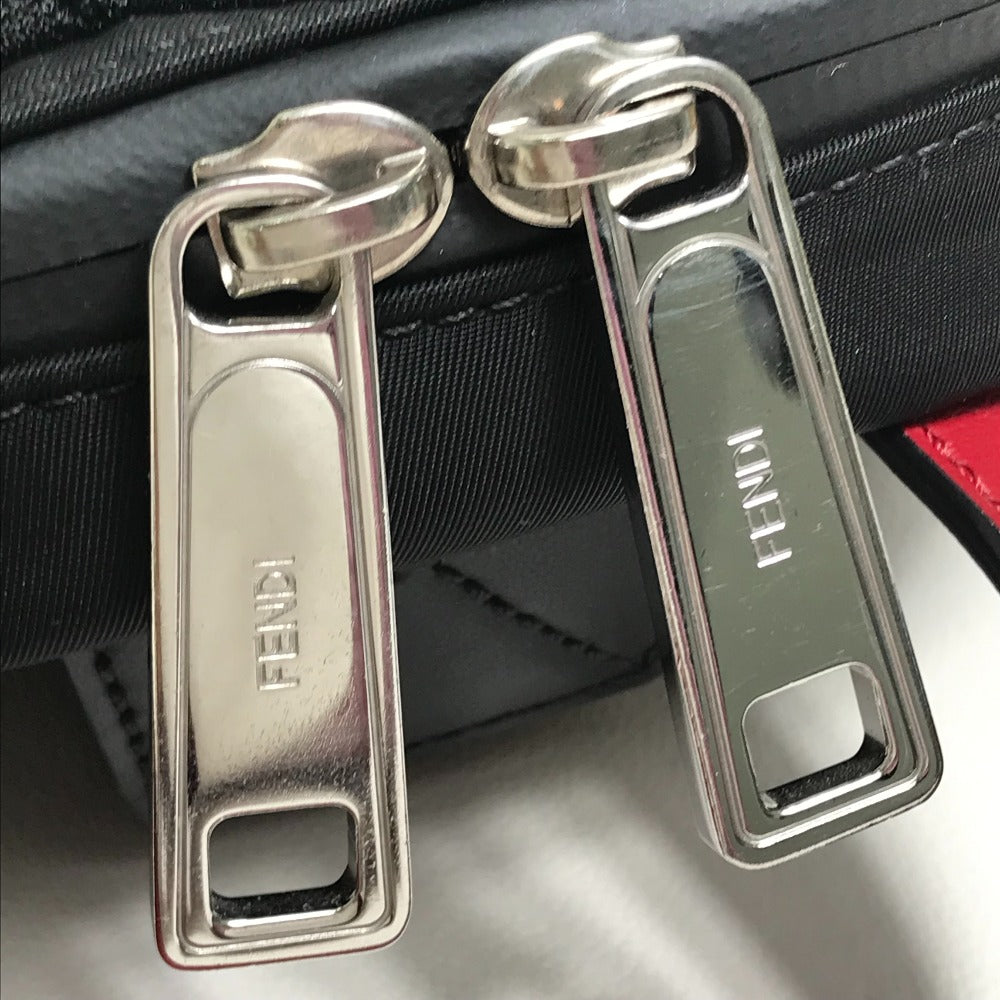 FENDI 7VZ049 ベルトバッグ ズッカ FF柄 カバン クロス ボディバッグ ショルダーバッグ ファブリック/レザー メンズ NERO ブラック/レッド