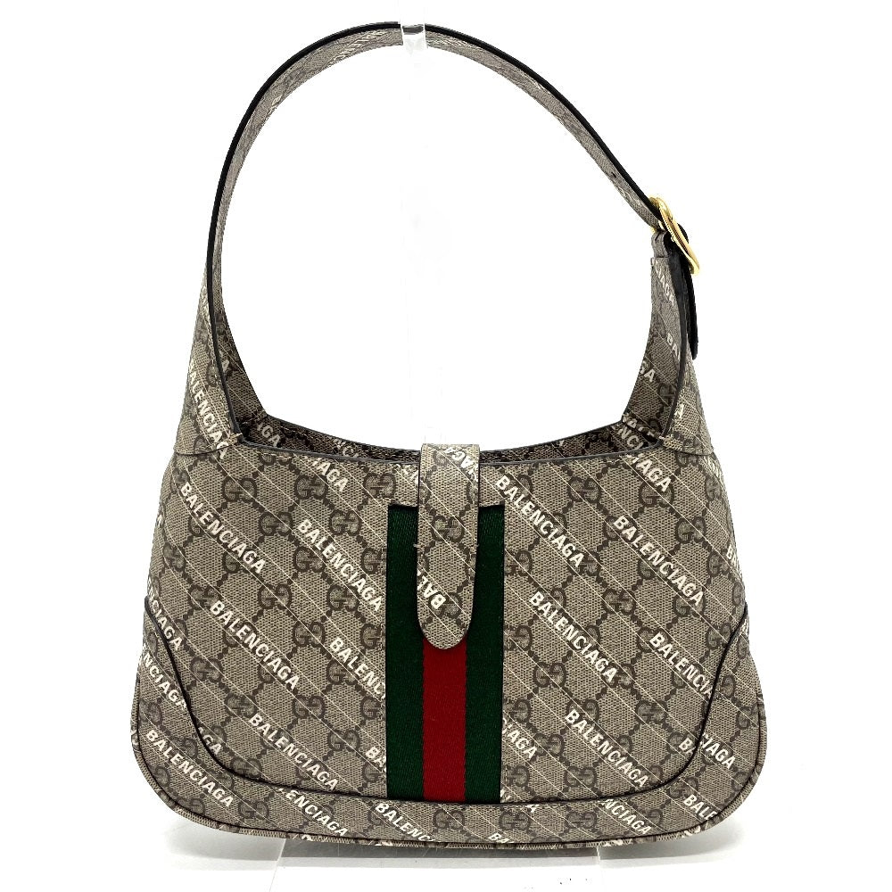 GUCCI 636706 Balenciaga The Hacker Project Jackie 1961 2-Way Handbag in GG Supreme Canvas, Beige