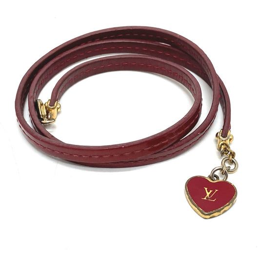 LOUIS VUITTON M6625F LV ロゴ ブラスレ コミット アクセサリー ブレスレット エナメル レディース ポムダムール レッド系