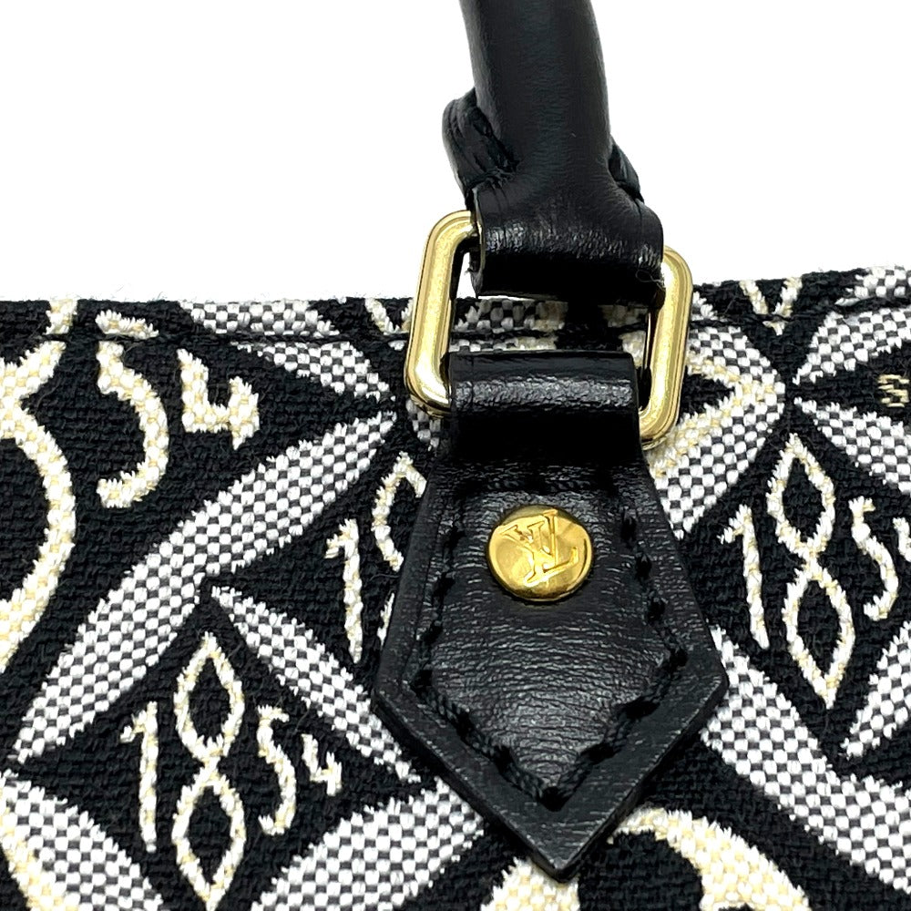 LOUIS VUITTON M80484 Monogram Jacquard Since 1854 Petite Sac Plat 2-Way Handbag, Jacquard, Women's, Black x Blue