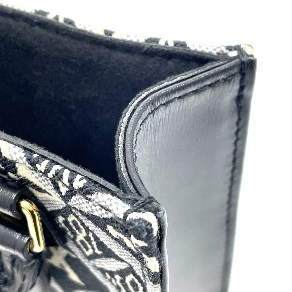 LOUIS VUITTON M80484 Monogram Jacquard Since 1854 Petite Sac Plat 2-Way Handbag, Jacquard, Women's, Black x Blue