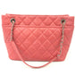 CHANEL A67921 CC Coco Mark Matelasse Chain Tote Bag in Caviar Leather, Pink