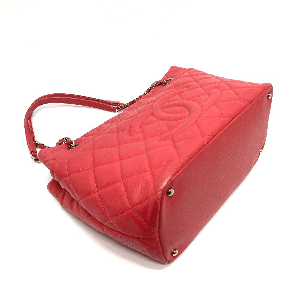 CHANEL A67921 CC Coco Mark Matelasse Chain Tote Bag in Caviar Leather, Pink