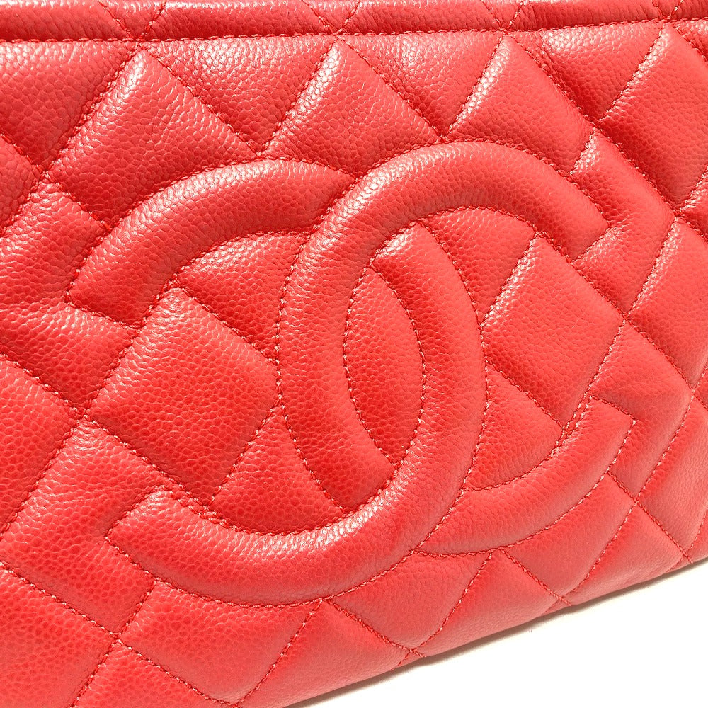 CHANEL A67921 CC Coco Mark Matelasse Chain Tote Bag in Caviar Leather, Pink