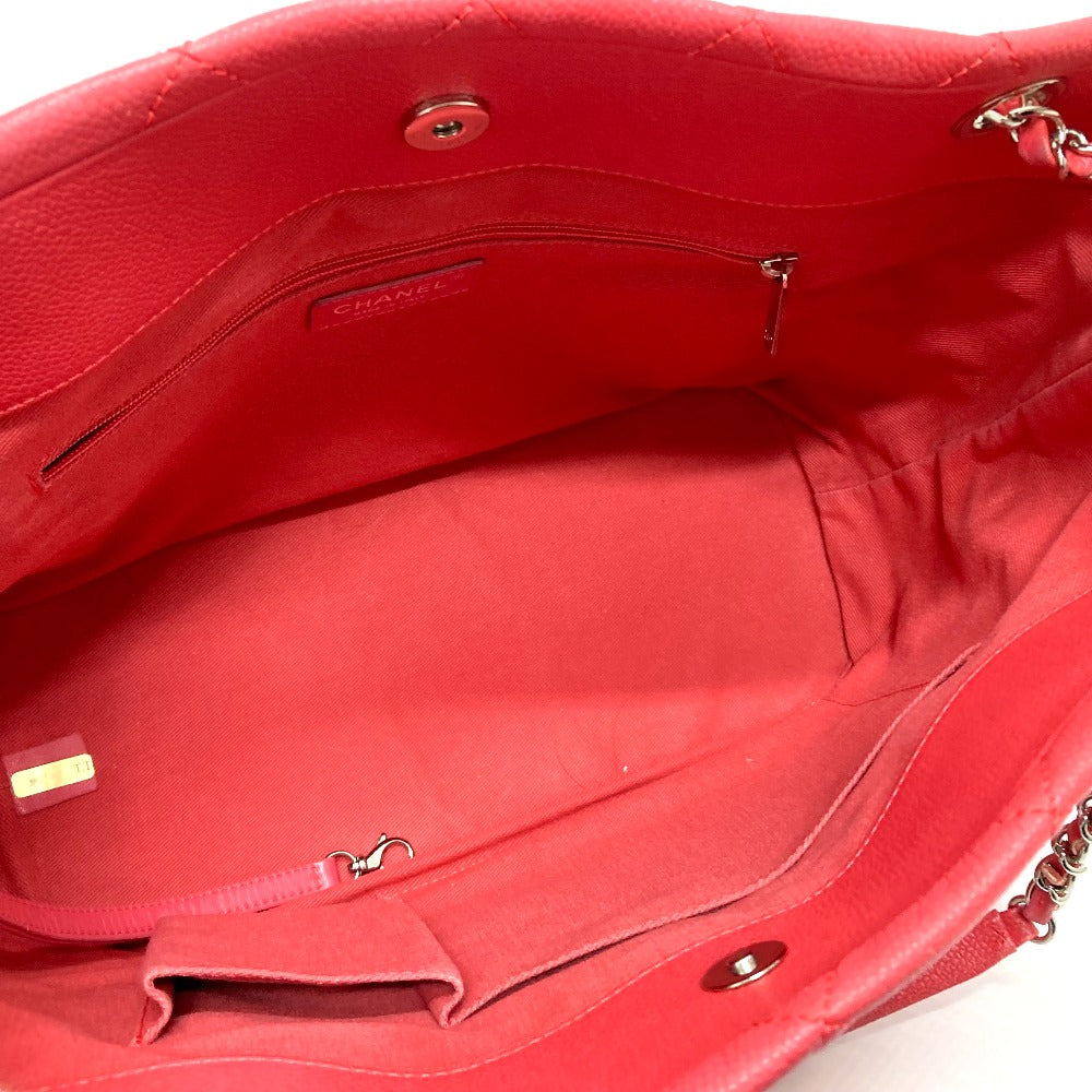CHANEL A67921 CC Coco Mark Matelasse Chain Tote Bag in Caviar Leather, Pink