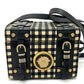 Gianni Versace メデューサ ギンガムチェック ヴィンテージ カバン ショルダーバッグ バニティバッグ レザー/キャンバス レディース ブラック×ホワイト