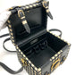 Gianni Versace メデューサ ギンガムチェック ヴィンテージ カバン ショルダーバッグ バニティバッグ レザー/キャンバス レディース ブラック×ホワイト