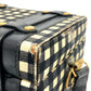 Gianni Versace メデューサ ギンガムチェック ヴィンテージ カバン ショルダーバッグ バニティバッグ レザー/キャンバス レディース ブラック×ホワイト