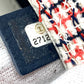 CHANEL CC Coco Mark Flap Pochette Bag Chain Shoulder Bag Leather Women's White x Red