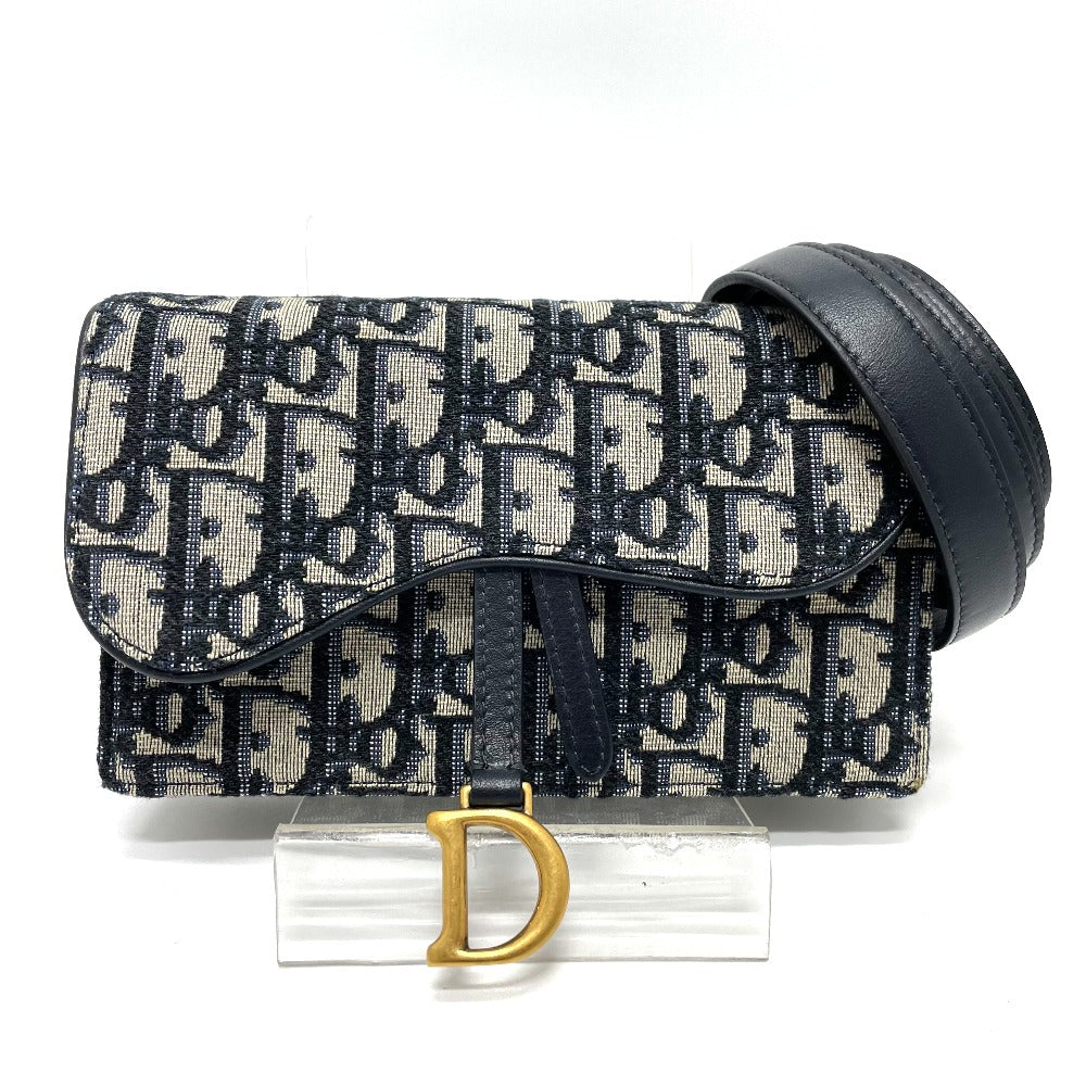 Dior S5619CTZQ_M928 Oblique Trotter Saddle Belt Pouch, Waist Pouch, Body Bag, Waist Bag, Leather/Canvas, Men's, Navy