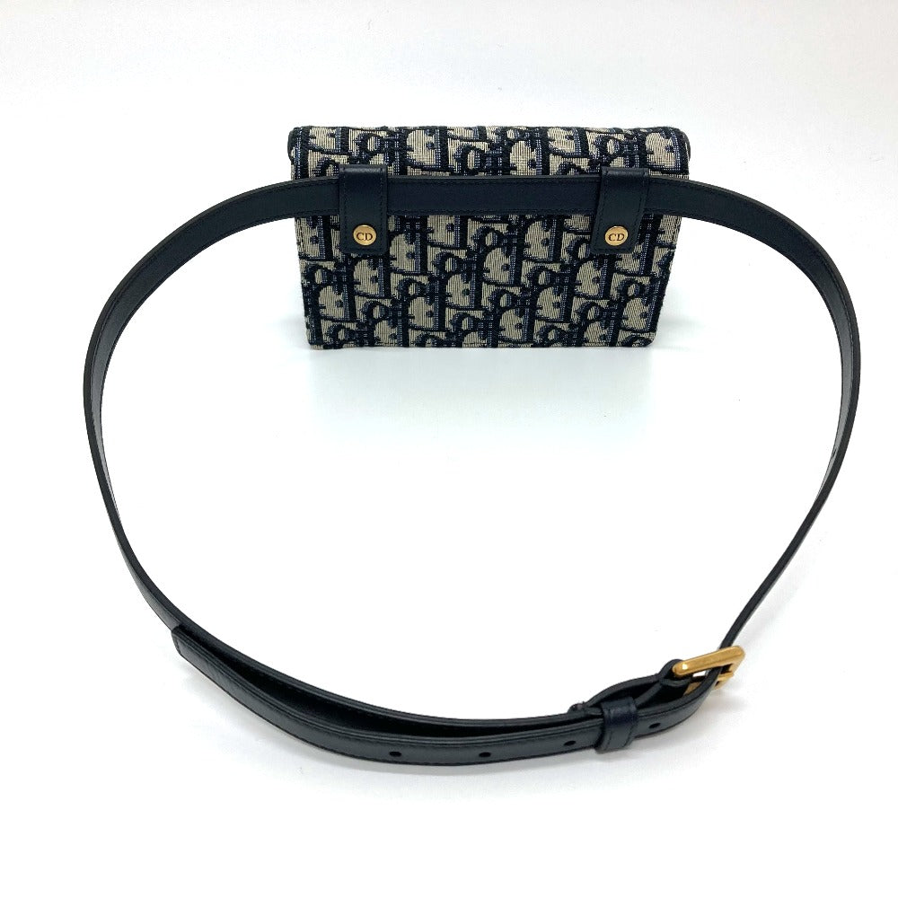 Dior S5619CTZQ_M928 Oblique Trotter Saddle Belt Pouch, Waist Pouch, Body Bag, Waist Bag, Leather/Canvas, Men's, Navy
