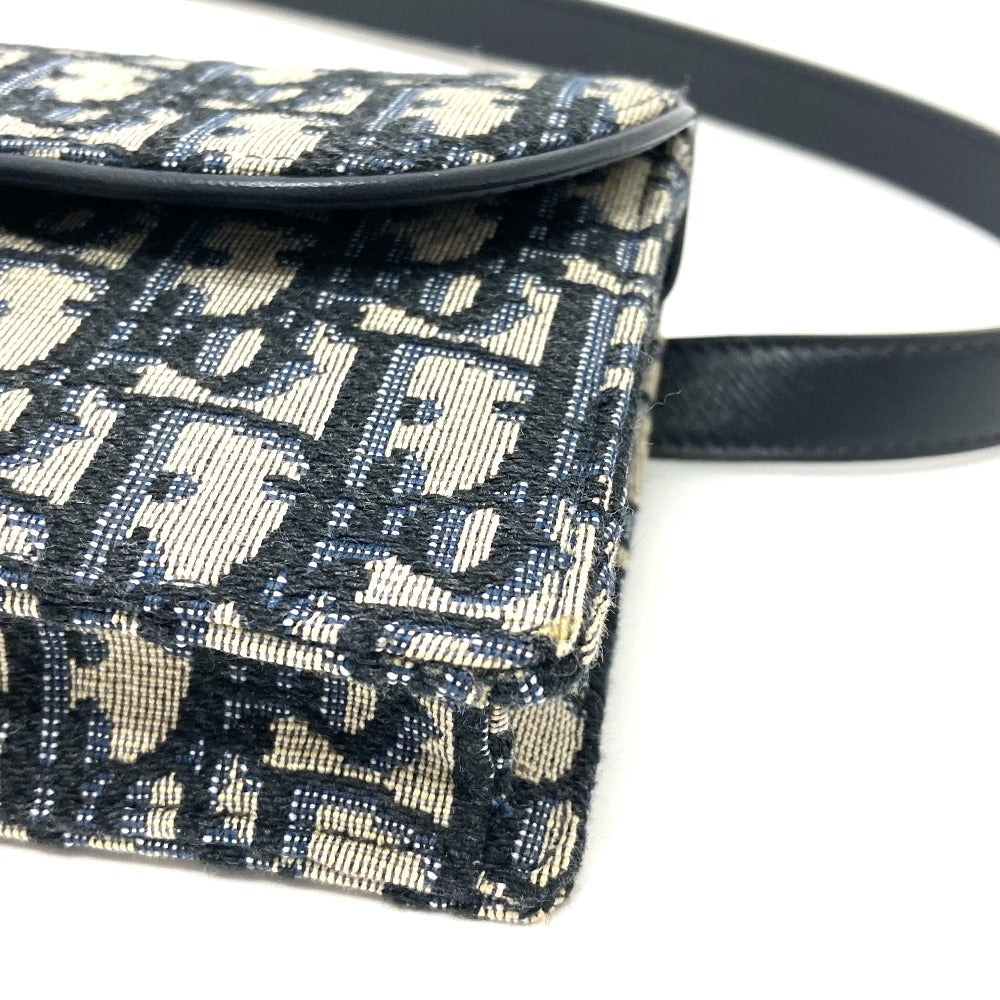 Dior S5619CTZQ_M928 Oblique Trotter Saddle Belt Pouch, Waist Pouch, Body Bag, Waist Bag, Leather/Canvas, Men's, Navy