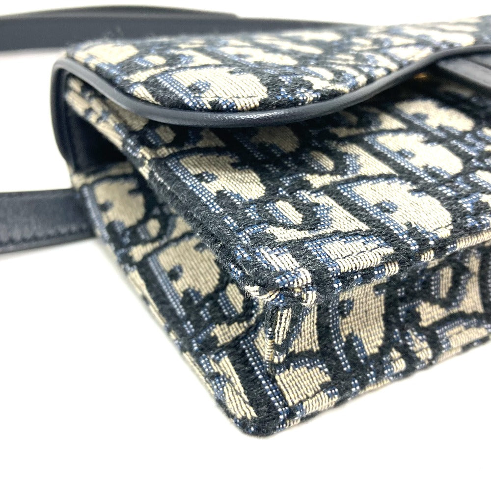 Dior S5619CTZQ_M928 Oblique Trotter Saddle Belt Pouch, Waist Pouch, Body Bag, Waist Bag, Leather/Canvas, Men's, Navy