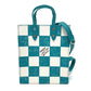 LOUIS VUITTON N60495 Damier Checkerboard Sac Plat XS Bag, 2-Way Handbag/Vertical Shoulder Bag, Leather, Women's, Turquoise Blue