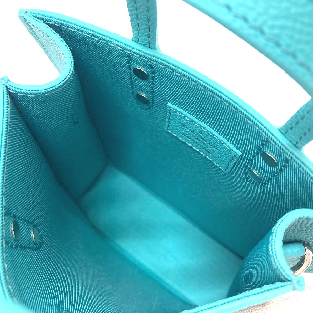 LOUIS VUITTON N60495 Damier Checkerboard Sac Plat XS Bag, 2-Way Handbag/Vertical Shoulder Bag, Leather, Women's, Turquoise Blue