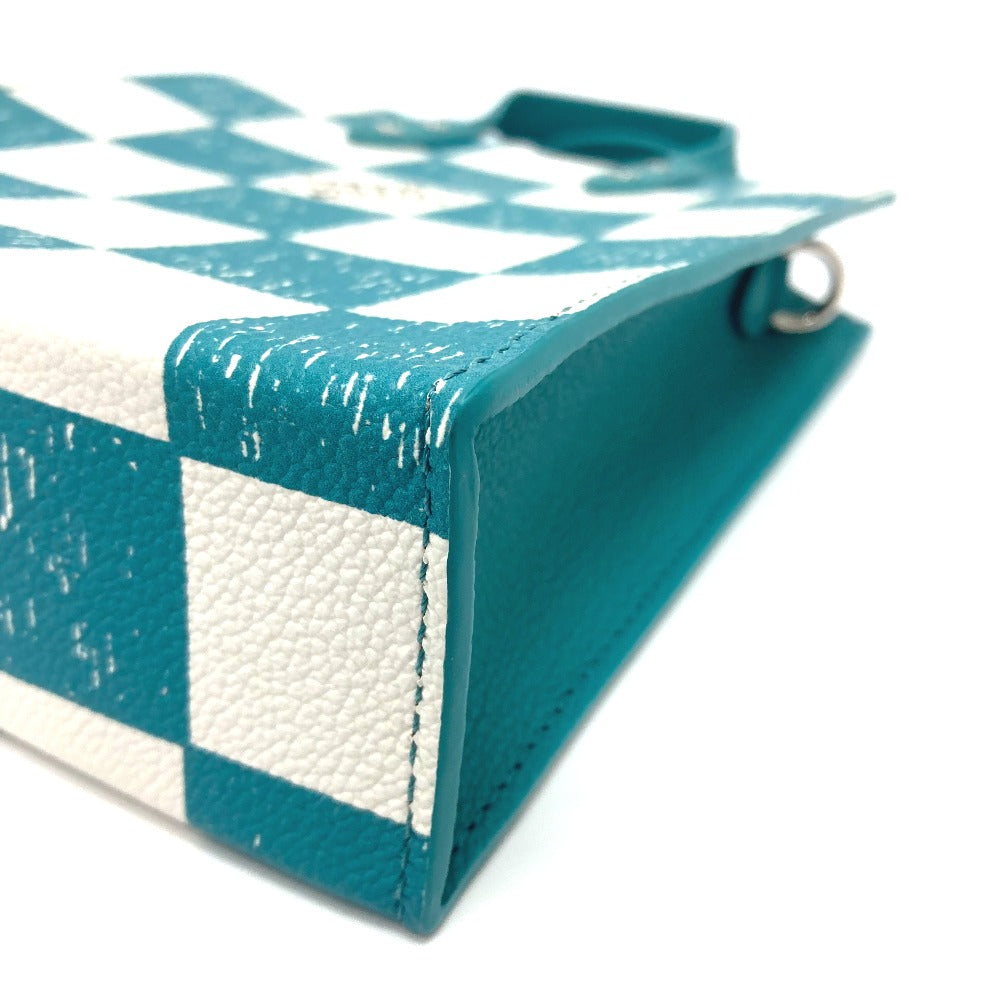 LOUIS VUITTON N60495 Damier Checkerboard Sac Plat XS Bag, 2-Way Handbag/Vertical Shoulder Bag, Leather, Women's, Turquoise Blue