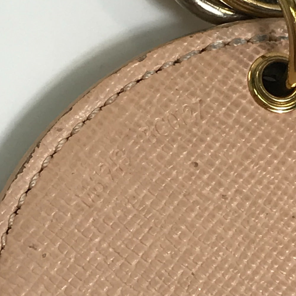 LOUIS VUITTON M61943 Damier Azur Porte-Cleta Isienne Tahiti Charm Keychain Damier Azur Canvas Women's White/Pink