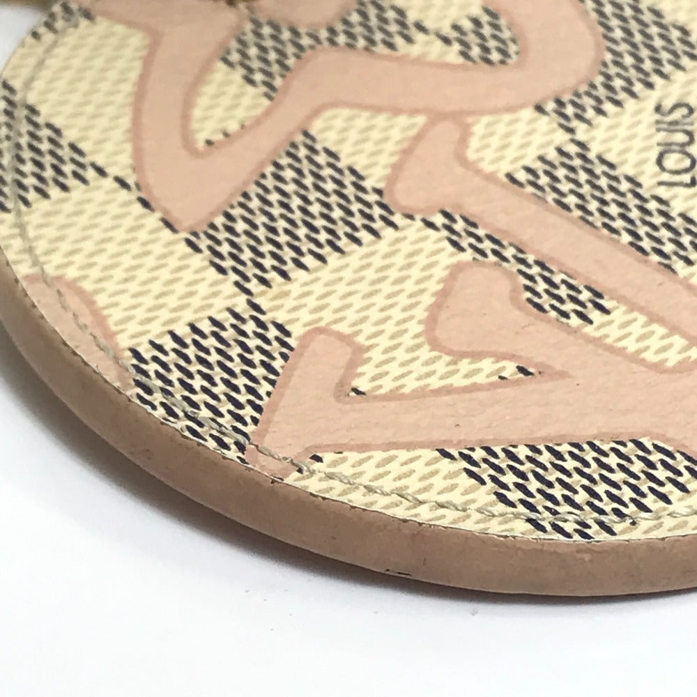 LOUIS VUITTON M61943 Damier Azur Porte-Cleta Isienne Tahiti Charm Keychain Damier Azur Canvas Women's White/Pink