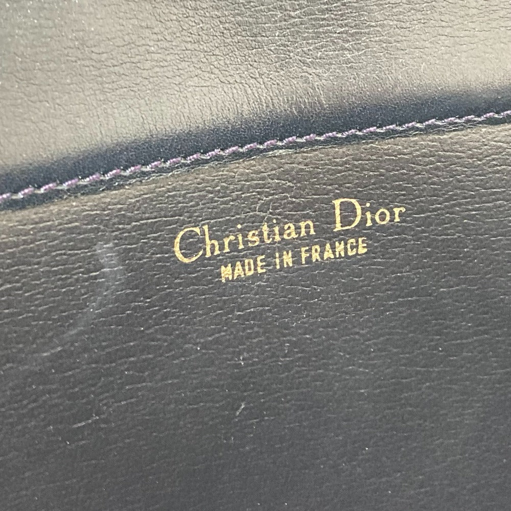 Christian Dior トロッター ヴィンテージ カバン ハンドバッグ 肩掛け ショルダーバッグ レザー レディース ネイビー