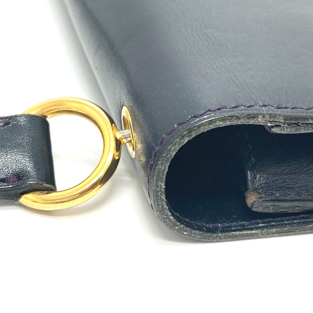 Christian Dior トロッター ヴィンテージ カバン ハンドバッグ 肩掛け ショルダーバッグ レザー レディース ネイビー