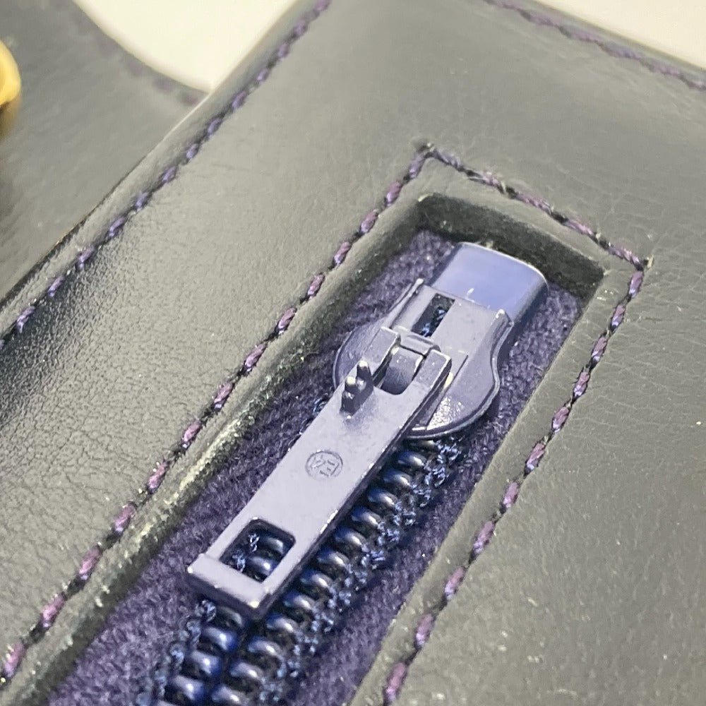 Christian Dior トロッター ヴィンテージ カバン ハンドバッグ 肩掛け ショルダーバッグ レザー レディース ネイビー