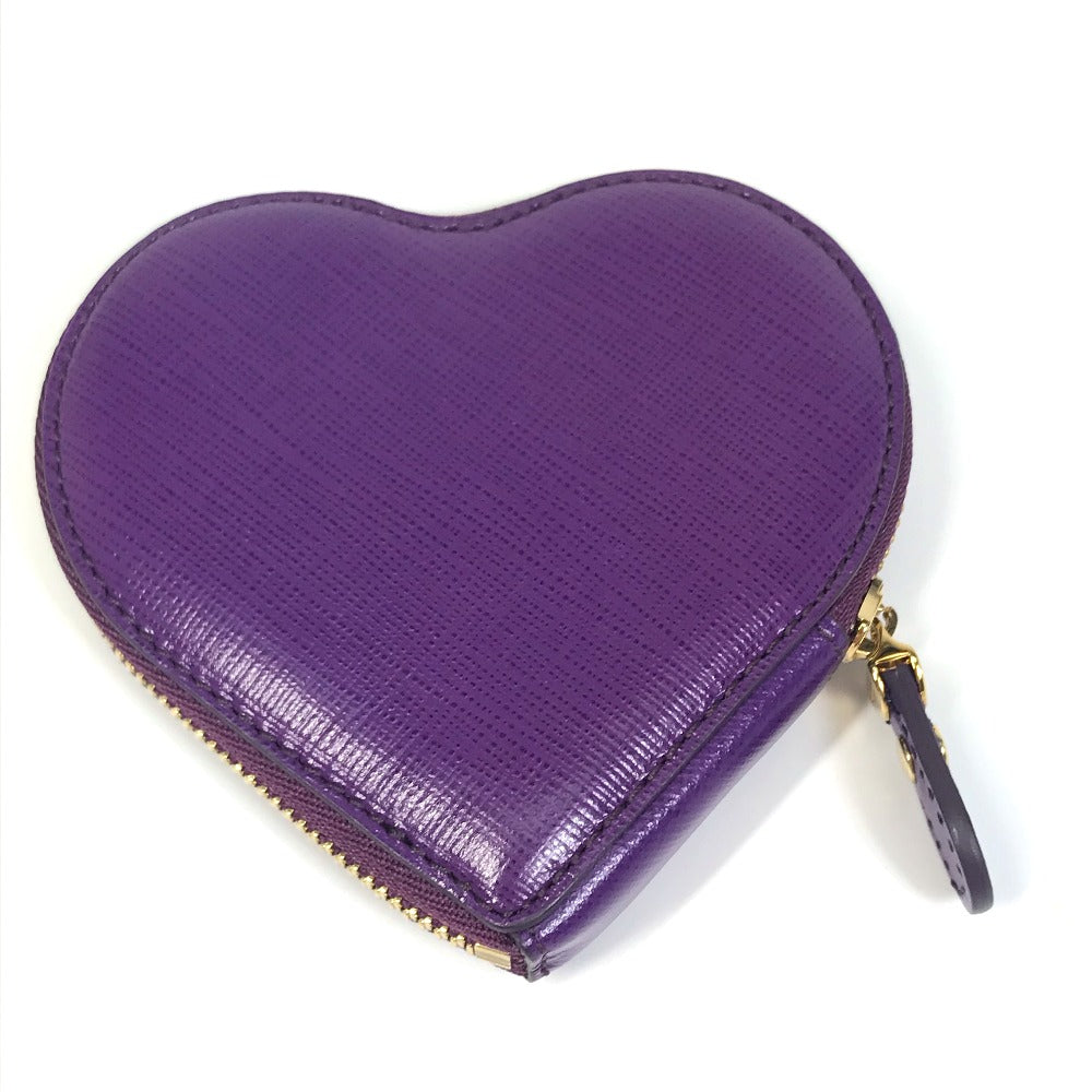 Salvatore Ferragamo AU-22 Gancini Heart Coin Purse, Leather, Women's, Purple