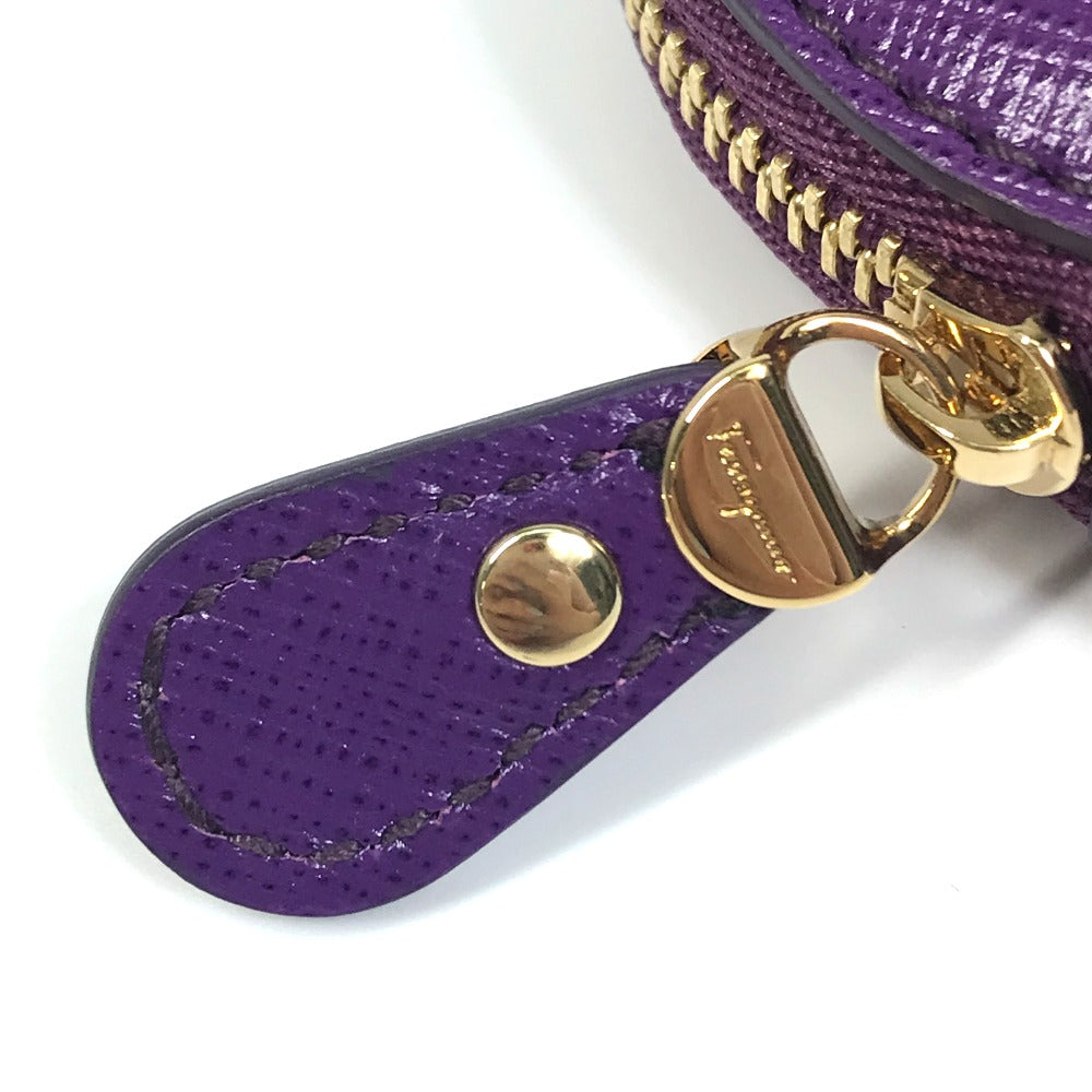 Salvatore Ferragamo AU-22 Gancini Heart Coin Purse, Leather, Women's, Purple