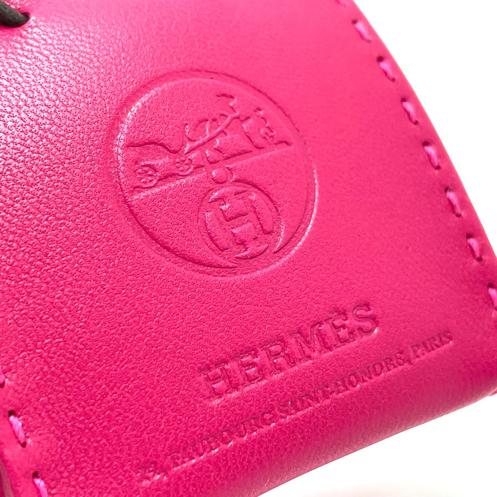 HERMES Shopper Sac Orange Bag Accessory Bag Charm Anjo Miro Women's Rose Mexico