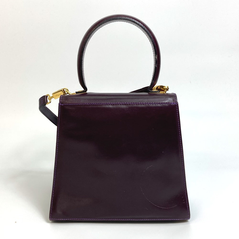 Salvatore Ferragamo Vara Gancini 2-Way Shoulder/Handbag Leather Women's Purple