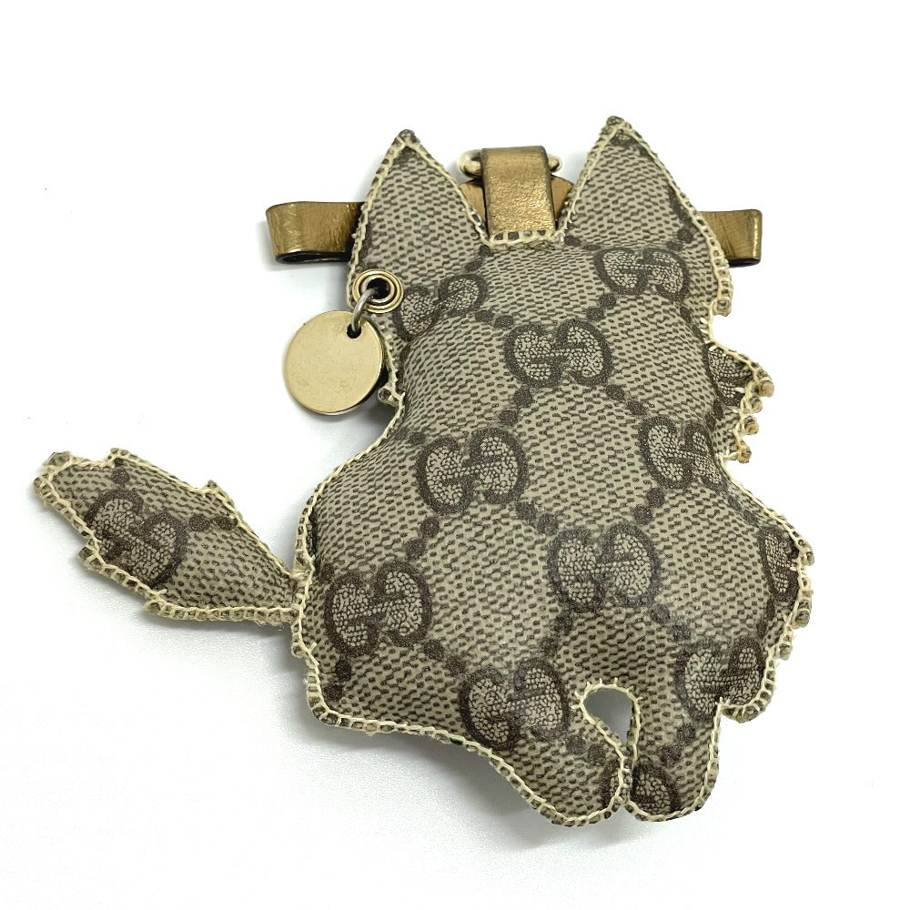 GUCCI Dog German Shepherd Guccyoli Bag Accessory Keychain/Charm, Women's, Beige, GG Supreme Canvas