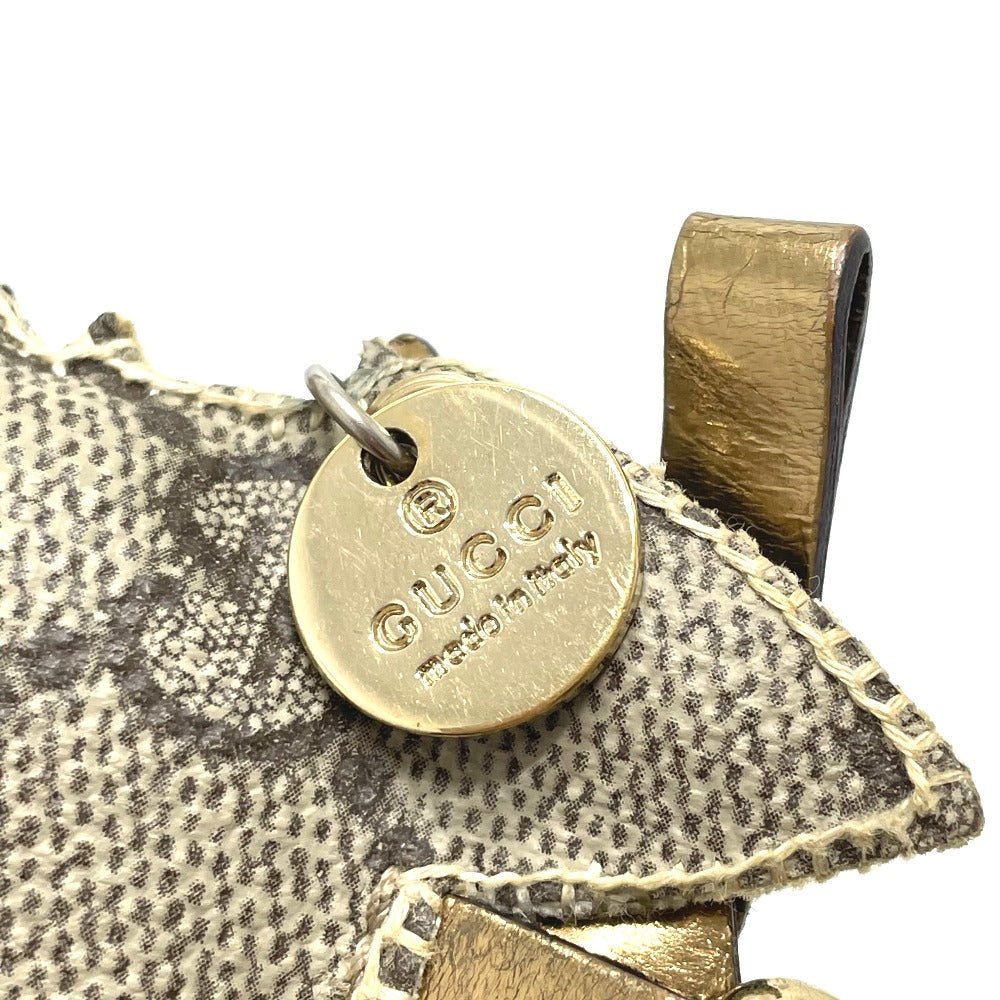 GUCCI Dog German Shepherd Guccyoli Bag Accessory Keychain/Charm, Women's, Beige, GG Supreme Canvas