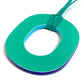 HERMES Issum Pigment GM Wood Pendant Necklace, Lacquer, Women's, Curacao/Palm/Blue, Green and Purple