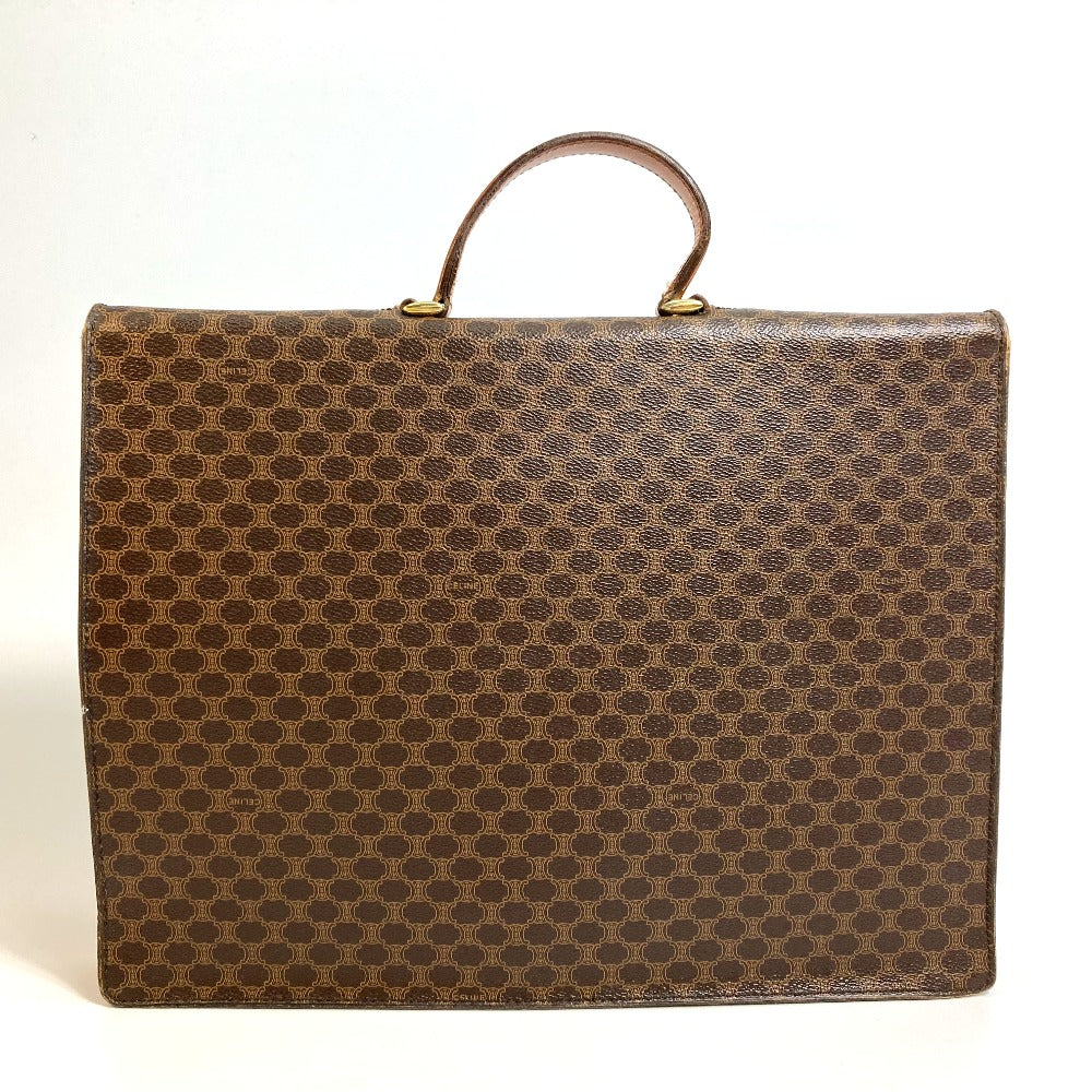 CELINE Macadam Vintage Handbag, Document Bag, Business Bag, PVC/Leather, Unisex, Brown