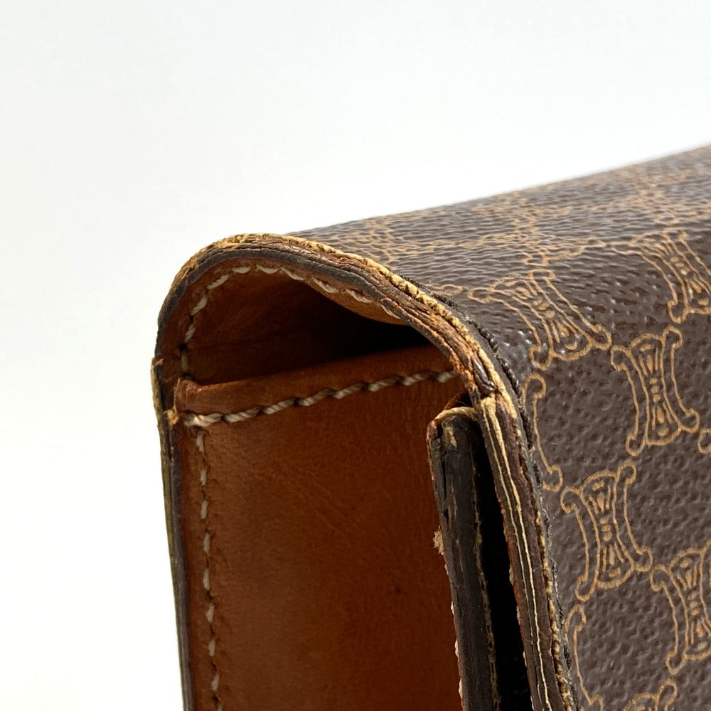 CELINE Macadam Vintage Handbag, Document Bag, Business Bag, PVC/Leather, Unisex, Brown