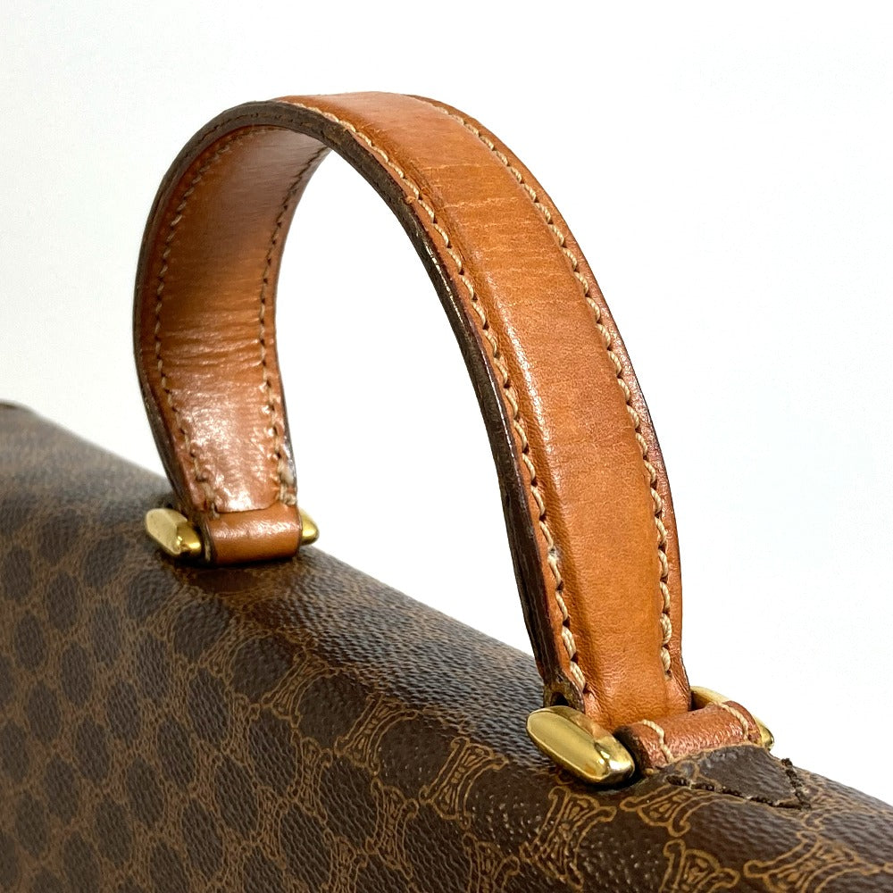 CELINE Macadam Vintage Handbag, Document Bag, Business Bag, PVC/Leather, Unisex, Brown