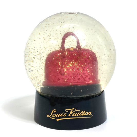 LOUIS VUITTON ノベルティ モノグラム アルマ スノーグローブ インエリア 置物 スノードーム ガラス ユニセックス レッド