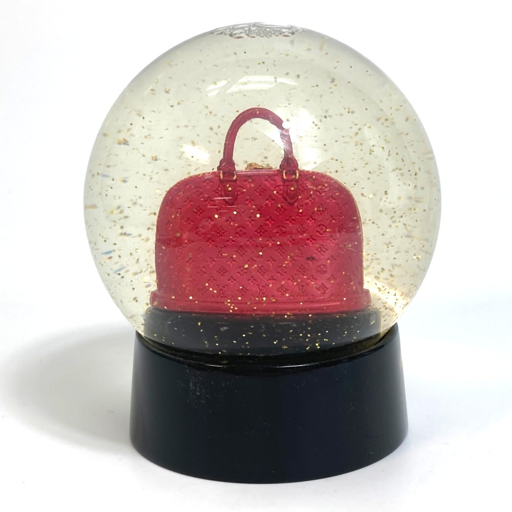 LOUIS VUITTON Novelty Monogram Alma Snow Globe, In-area Figurine, Glass Snow Globe, Unisex, Red