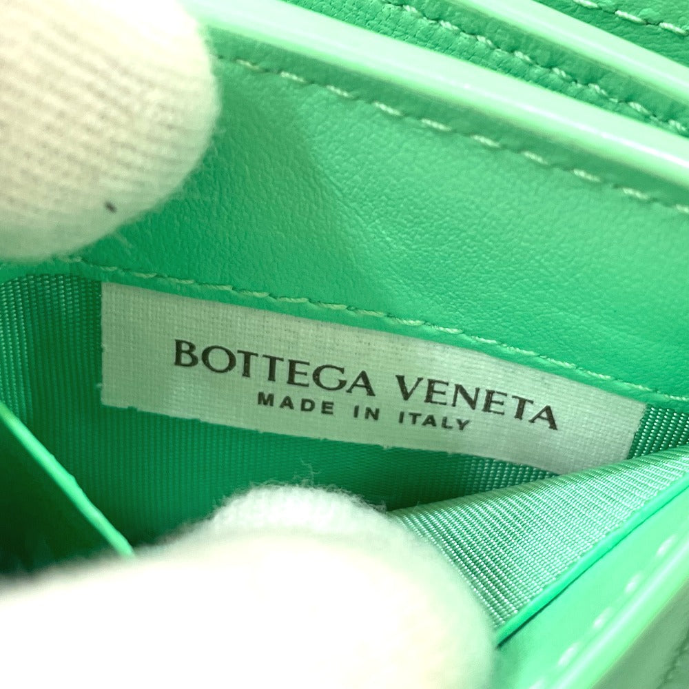 BOTTEGA VENETA 667036 Intrecciato Tiny Tri-fold Wallet in Calf Leather, Green