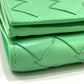 BOTTEGA VENETA 667036 Intrecciato Tiny Tri-fold Wallet in Calf Leather, Green