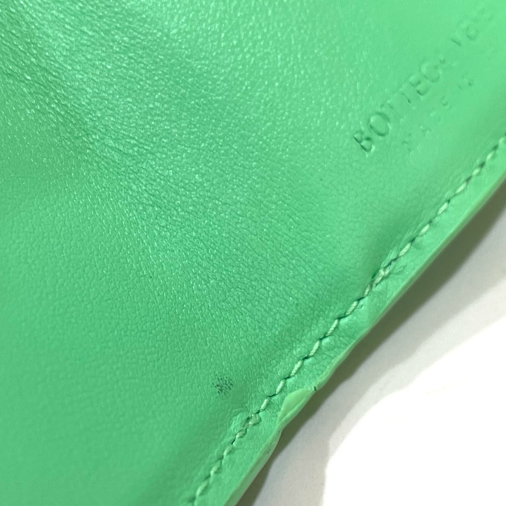 BOTTEGA VENETA 667036 Intrecciato Tiny Tri-fold Wallet in Calf Leather, Green