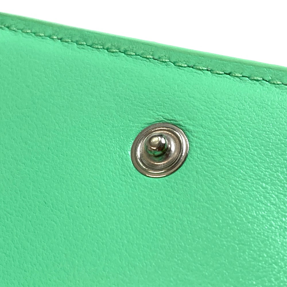 BOTTEGA VENETA 667036 Intrecciato Tiny Tri-fold Wallet in Calf Leather, Green