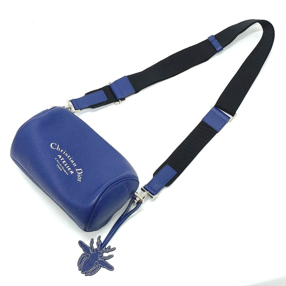 Dior Atelier Roller Bag, Cylindrical, Crossbody Shoulder Bag, Leather, Men's, Blue