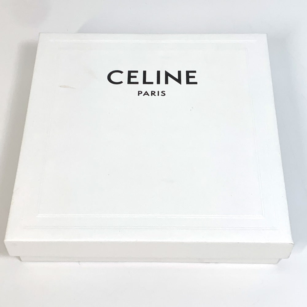 CELINE 10C873DME Logo Bifold Wallet, Unisex, Black Leather