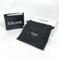 CELINE 10C873DME Logo Bifold Wallet, Unisex, Black Leather