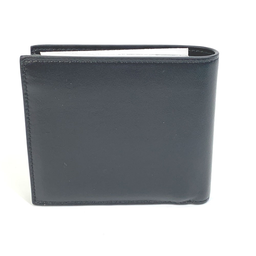 CELINE 10C873DME Logo Bifold Wallet, Unisex, Black Leather